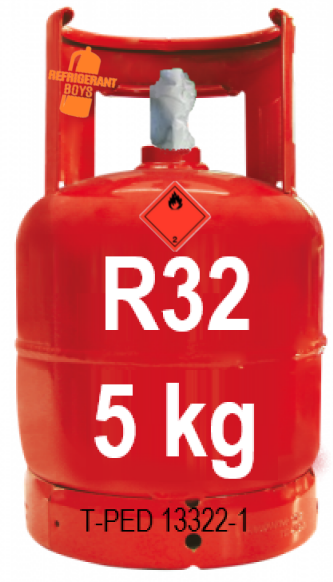 5 kg R32 gas cylinder (W21,7×1/14″ valve) - Gaz Frigorifique France
