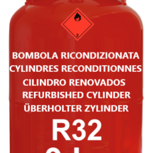 Gas R32 in clylinder RECONDITIONED 9 kg Valve W21.7×1/14 SX - Gaz Frigorifique France
