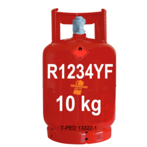 R1234yf Refrigerant Gas Cylinder - 10 kg (Refillable) - W21.8” x 1/14” LH Valve - T-PED Certified - Gaz Frigorifique France