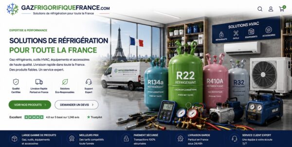 R1234yf Refrigerant Gas Cylinder 2 kg – 1/2" ACME LH Valve (T-PED Certified) - Gaz Frigorifique France