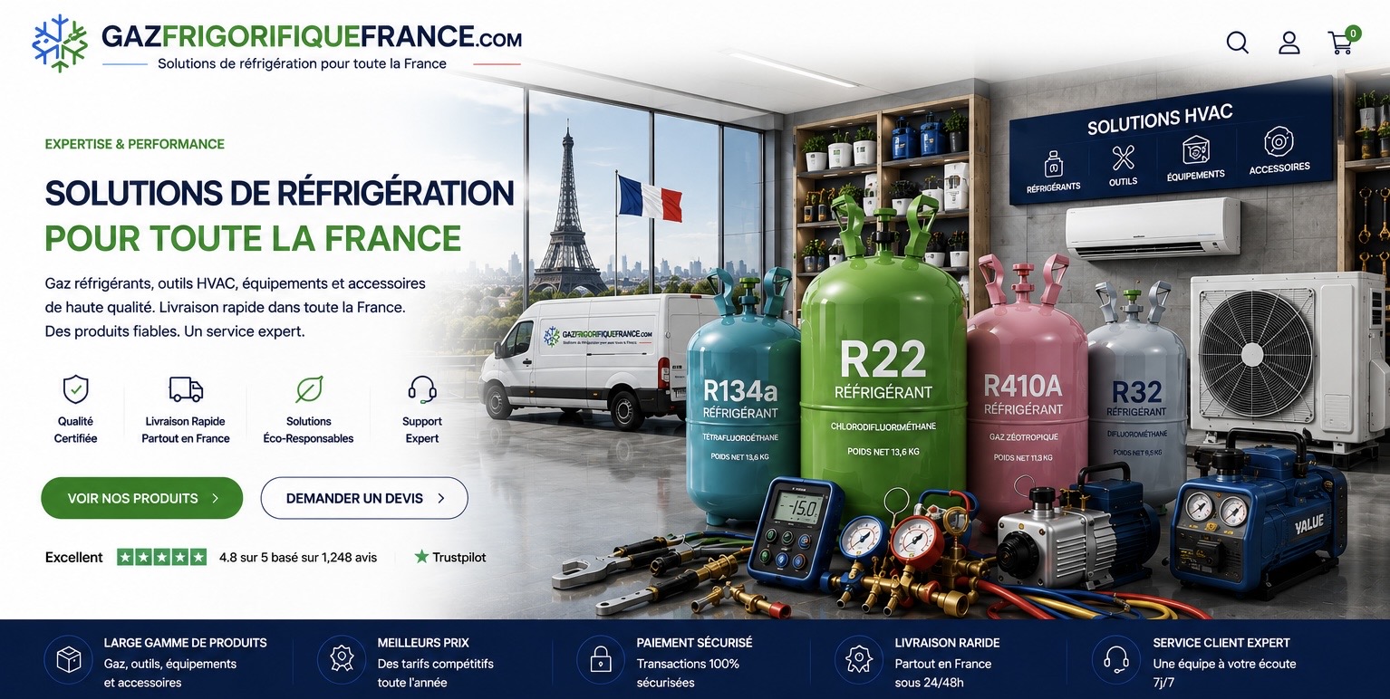 R1234yf Refrigerant Gas Cylinder 2 kg – 1/2" ACME LH Valve (T-PED Certified) - Gaz Frigorifique France
