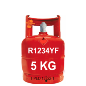 R1234yf Refrigerant Gas Cylinder - 5 kg (Refillable) - W21.8” x 1/14” LH Valve - T-PED Certified - Gaz Frigorifique France