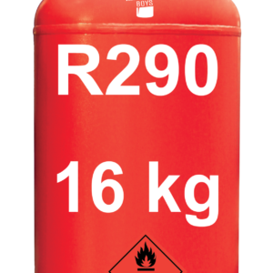 R290 (Propane) Refrigerant Gas Cylinder, 16 kg – Dual-Tap Valve, 21.7 x 1/14" LHT (T-PED / EN 13322-1 Certified) - Gaz Frigorifique France