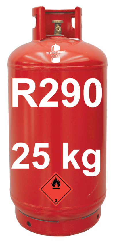 R290 (Propane) Refrigerant Gas Cylinder, 25 kg – Valve 21.7 x 1/14" LW (T-PED / EN 13322-1 Certified) - Gaz Frigorifique France