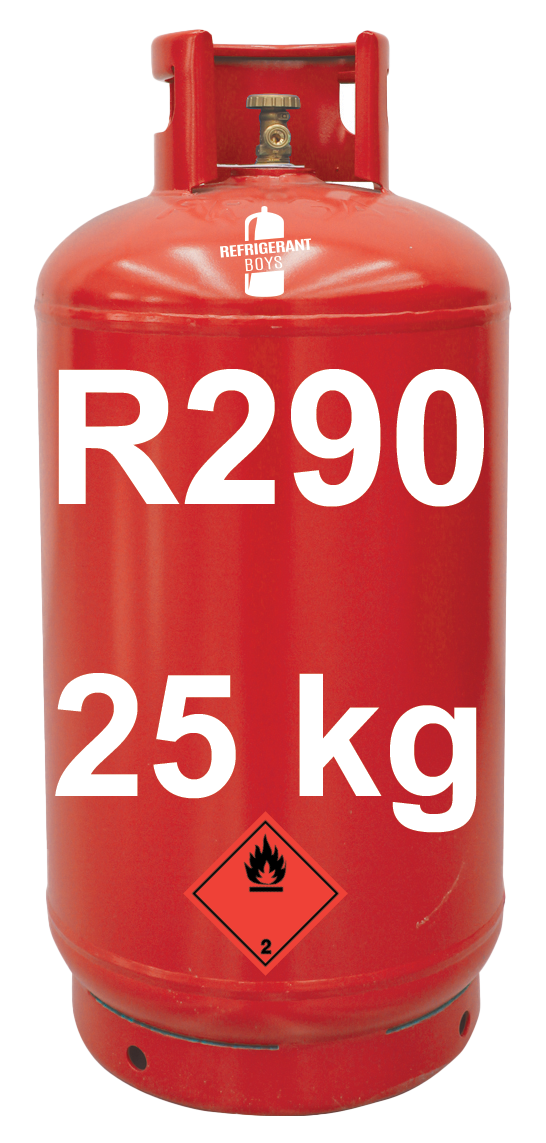 R290 (Propane) Refrigerant Gas Cylinder, 25 kg – Valve 21.7 x 1/14" LW (T-PED / EN 13322-1 Certified) - Gaz Frigorifique France