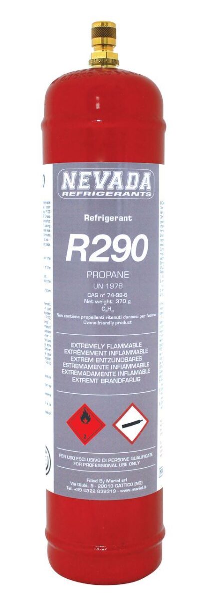 R290 Refrigerant Gas 370g – T-PED Cylinder with 1/2" ACME LH Valve - Gaz Frigorifique France