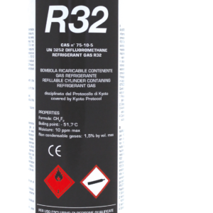 R32 Refrigerant Gas Cylinder - 800g (1/2" ACME SX Valve) - Gaz Frigorifique France