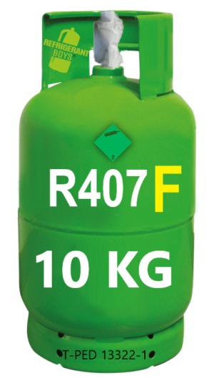 R407F Refrigerant Gas – 10 kg Refillable Cylinder 1/4 valve - Gaz Frigorifique France