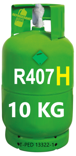 R407H Refrigerant Gas 10 kg – Refillable T-PED Cylinder – 1/4" SAE Valve - Gaz Frigorifique France