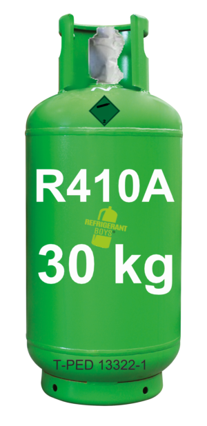 R410A Refrigerant Gas - 30 kg - Double Valve Cylinder (T-PED Certified) - Gaz Frigorifique France