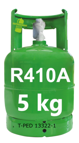 R410A Refrigerant Gas - 5 kg Cylinder (1/4″ SAE Valve - T-PED Certified) - Gaz Frigorifique France