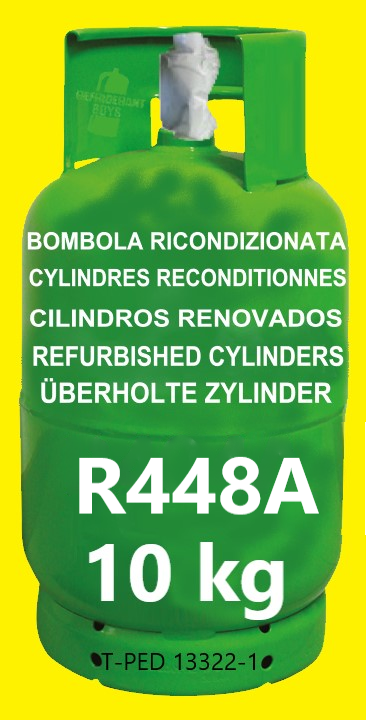 R448A Refrigerant Gas – 10 kg – REFURBISHED Cylinder valve 1/4 SAE - Gaz Frigorifique France